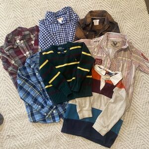 Toddler boy button up and long sleeved bundle (sizes 2T-3T)